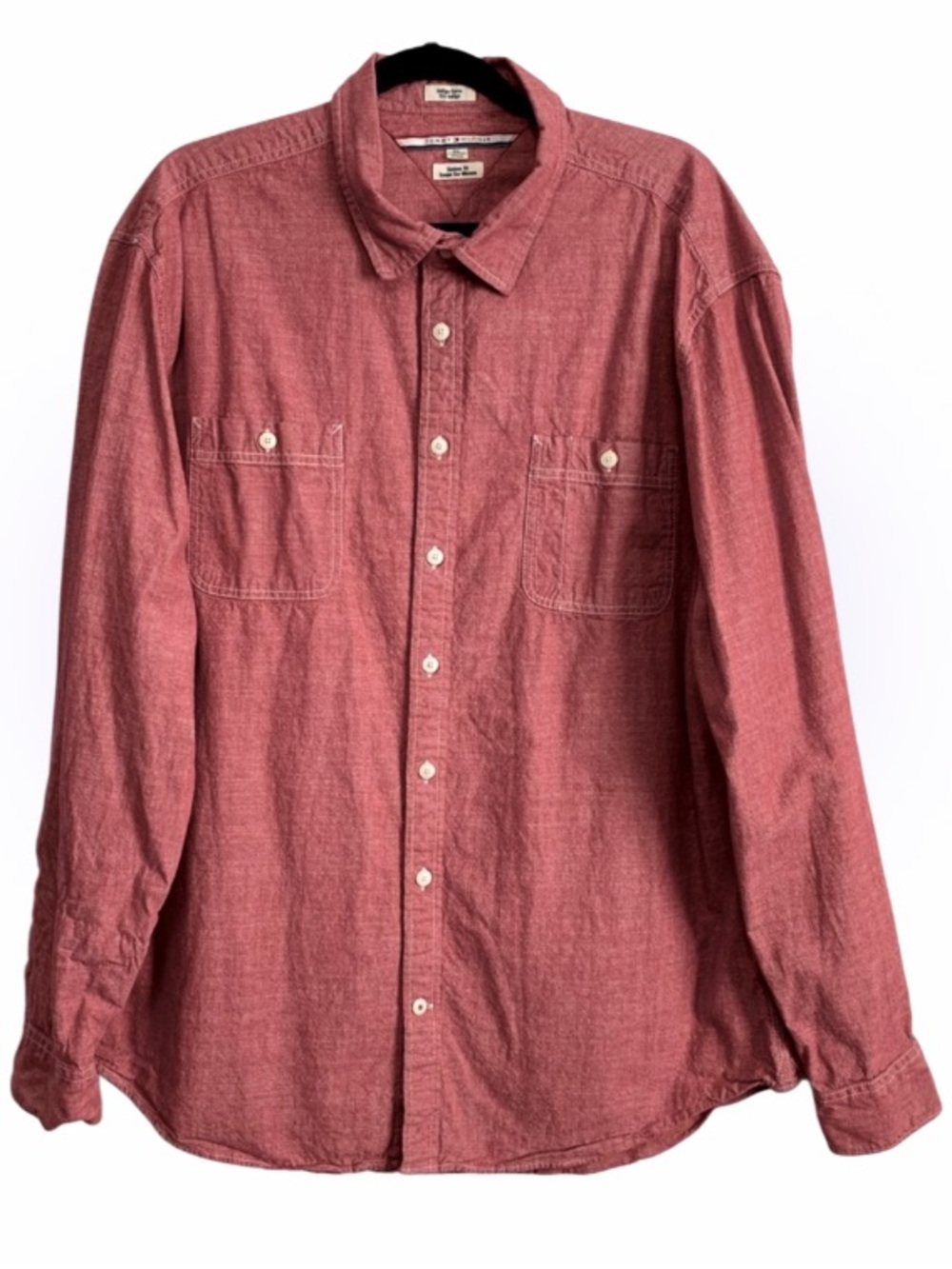 Tommy Hilfiger Custom Fit 100% Cotton Buttoned Long Sleeves Shirt